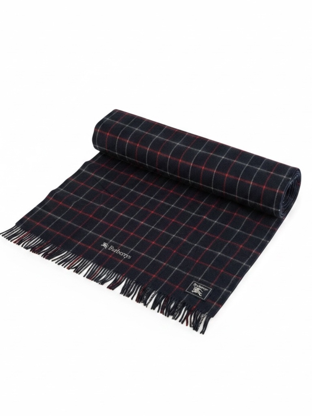 Burberrys ✨ New Wool Shawl / Blanket with Red Windowpane - Picture 1 of 8